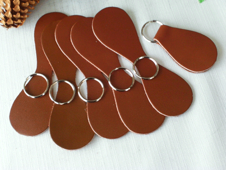 brown leather key fobs
